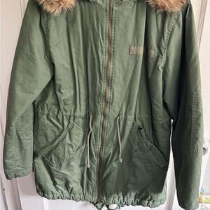 GAP Olive Green Jacket with Cozy Lining Large